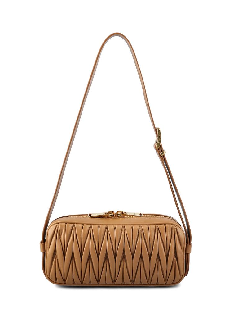 Miu Miu Logo-Lettering Zip-Up Shoulder Bag – On Sale Now with Up