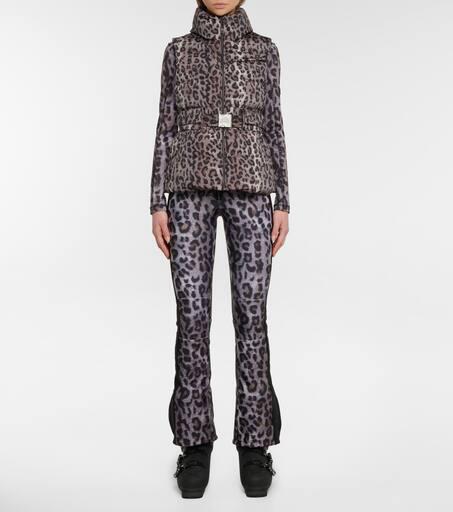 Jet Set Leopard-print belted ski vest