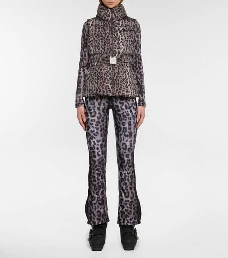 Jet Set Leopard-print belted ski vest 2