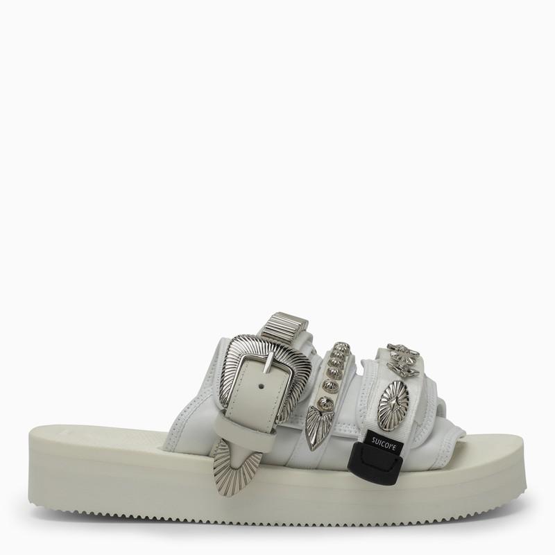 Suicoke White slide Toga x Suicoke Moto