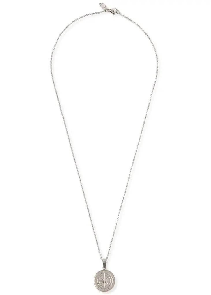 CRAFTD Compass rhodium-plated pendant necklace 3