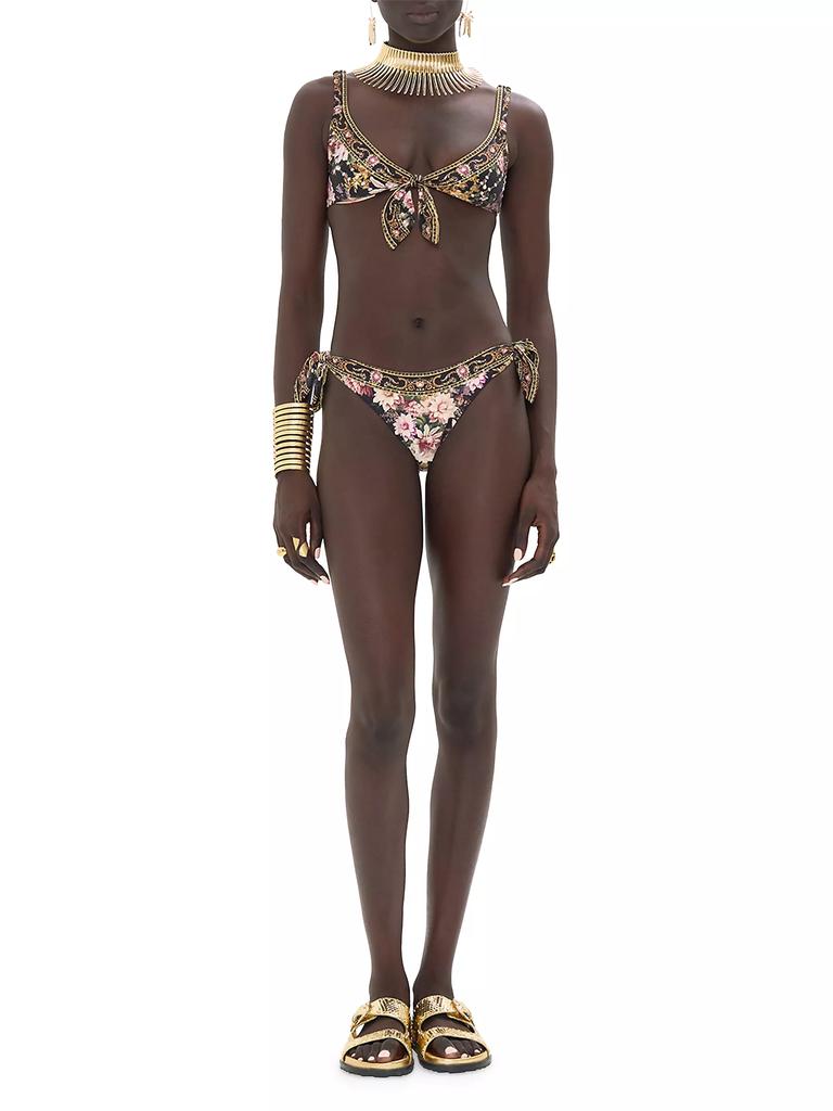 Camilla Floral Front-Tie Bikini Top