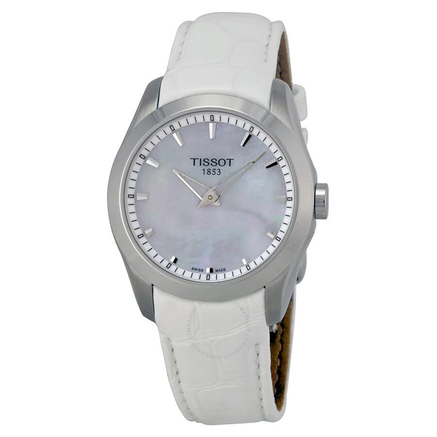 Tissot Couturier Grande Mother of Pearl Dial White Leather Ladies Watch T0352461611100 1