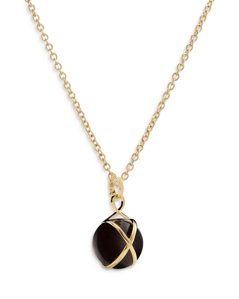 L. Klein 18K Yellow Gold Prisma Black Agate Medium Pendant Necklace, 16-18" 1