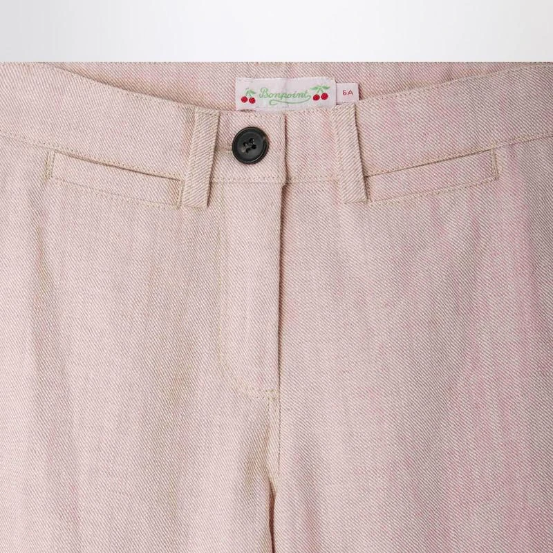 Bonpoint Gersande trousers in pink linen blend 3