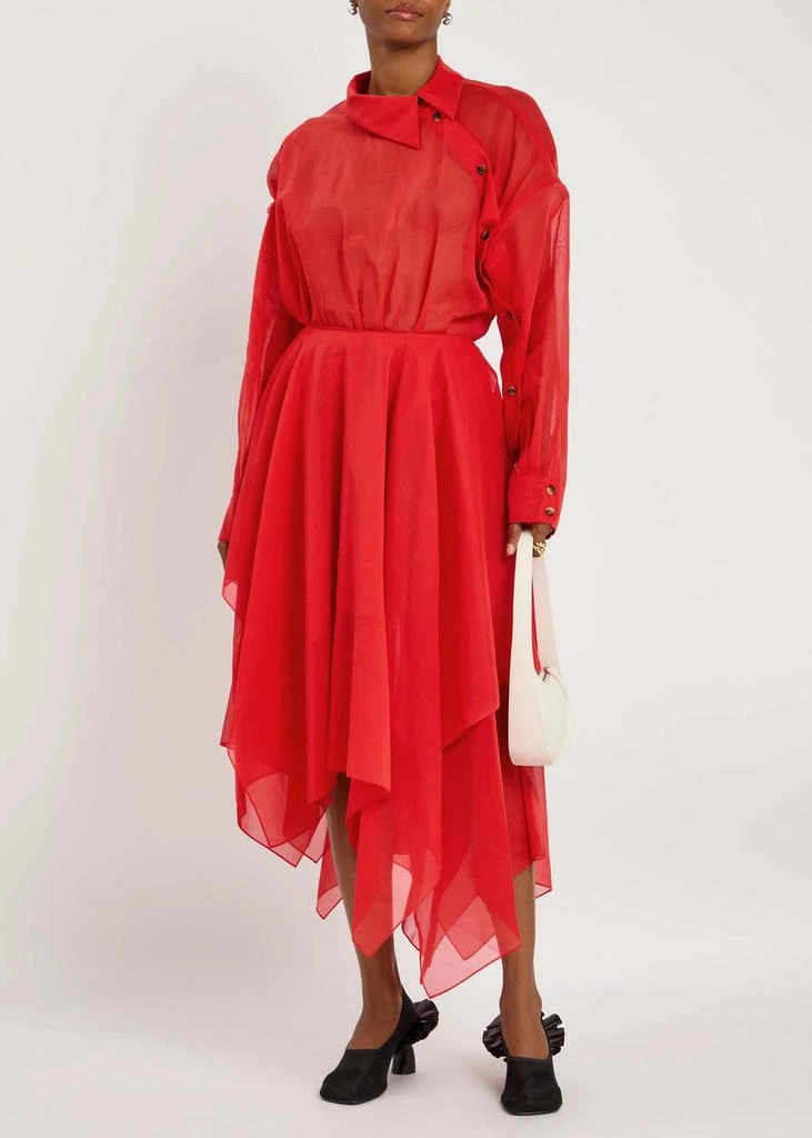 A.W.A.K.E MODE Organza silk-chiffon shirt dress 4
