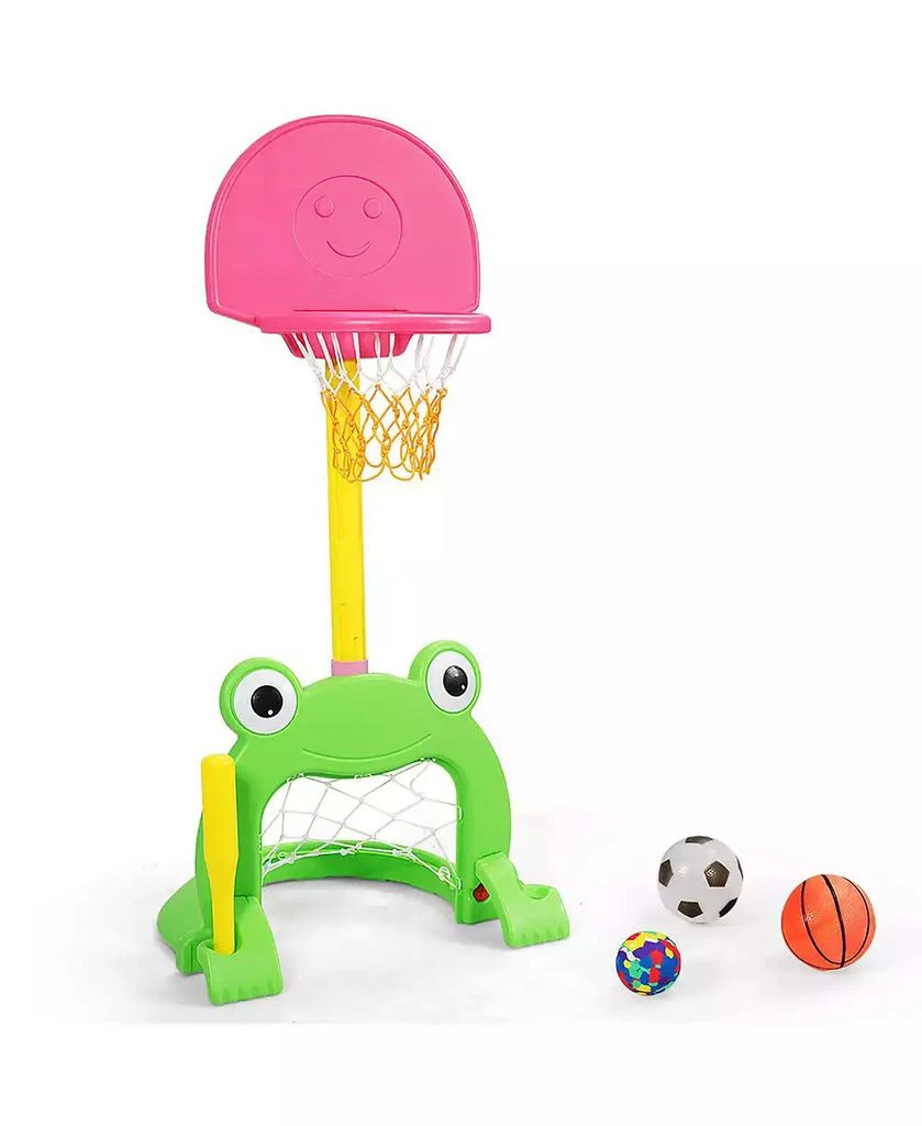Costway 3-in-1 Kids Basketball Hoop Set Adjustable Sports Activity Center w/Balls 3