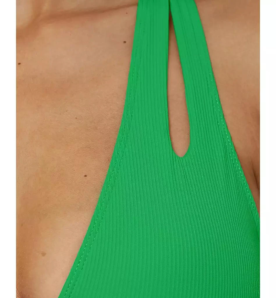 Becca Women's Modern Edge Textured Plunging-Neck Swimsuit 3