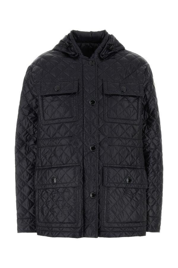 Moncler MONCLER DOWN JACKET, ANET MODEL, BLACK. 
STRAIGHT CUT. 
DRAWSTRING AT WAIST. 
REMOVABLE HOOD. 
SIDE POCKETS. 
PATCH CHEST POCKETS. 
ZIPPER AND SNAP CLOSURE.