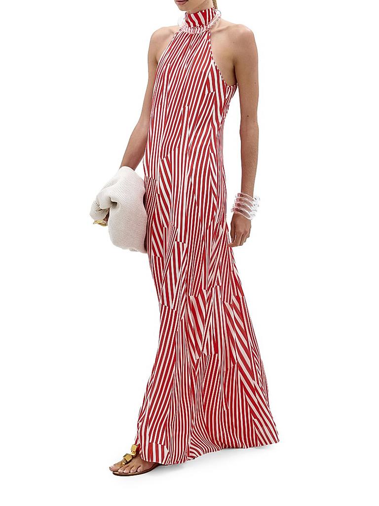 Silvia Tcherassi Koa Multidirectional Striped Maxi Dress