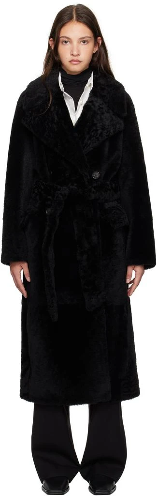Joseph Black Margaux Shearling Coat 1