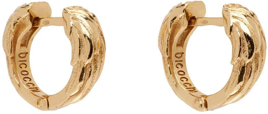 Emanuele Bicocchi Gold Wings Hoop Earrings 2