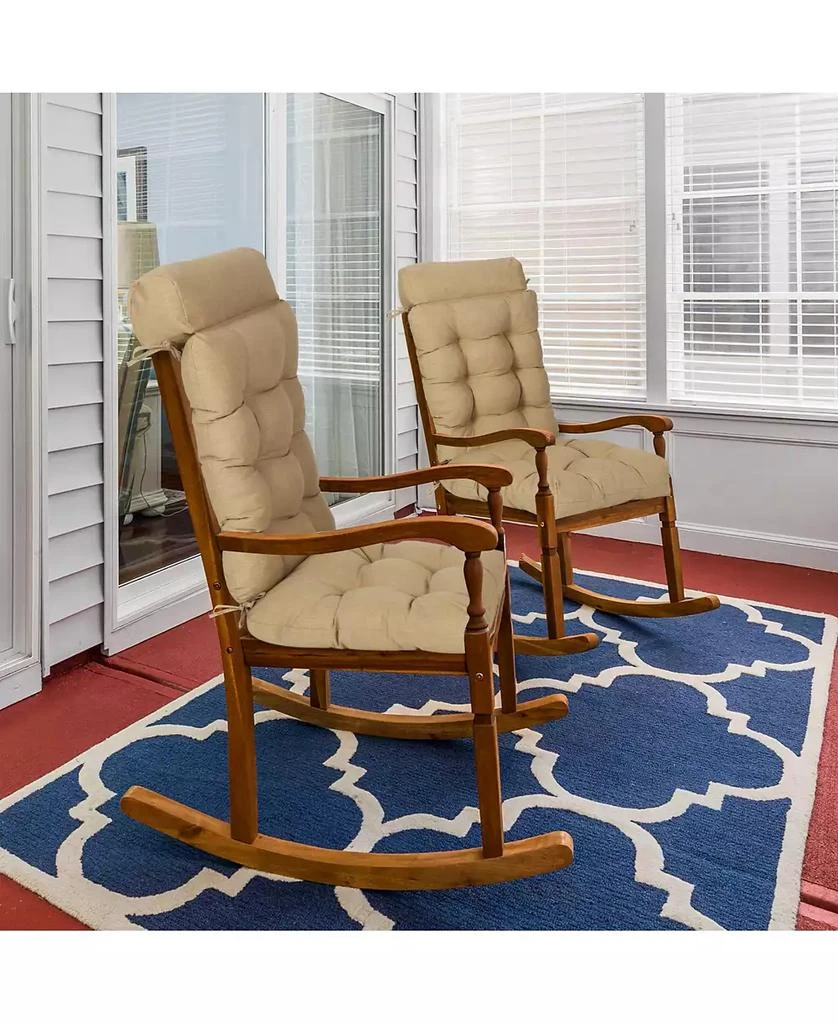 Aoodor Tufted Rocking Chair Cushion, High Back Chair Cushion with Waterproof and Fade-Resistant, Set of 2 3