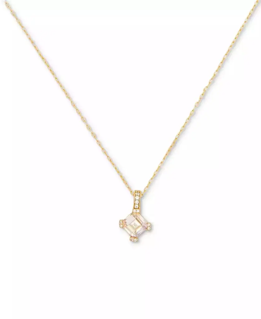 Kate Spade Pavé & Square Cubic Zirconia Mini Pendant Necklace, 16" + 3" extender