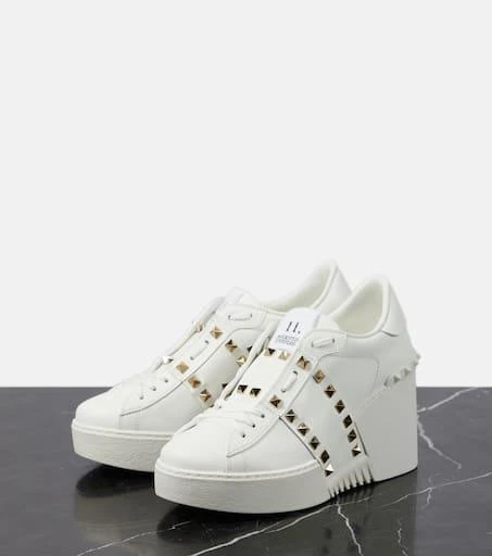 Valentino Open Disco leather wedge sneakers 5