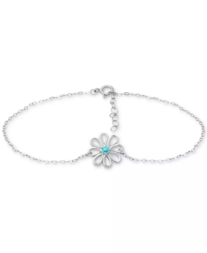 Giani Bernini Cubic Zirconia Ankle Bracelet in Sterling Silver (Also in Lab-Created Pink Sapphire), Created for Macy's 1