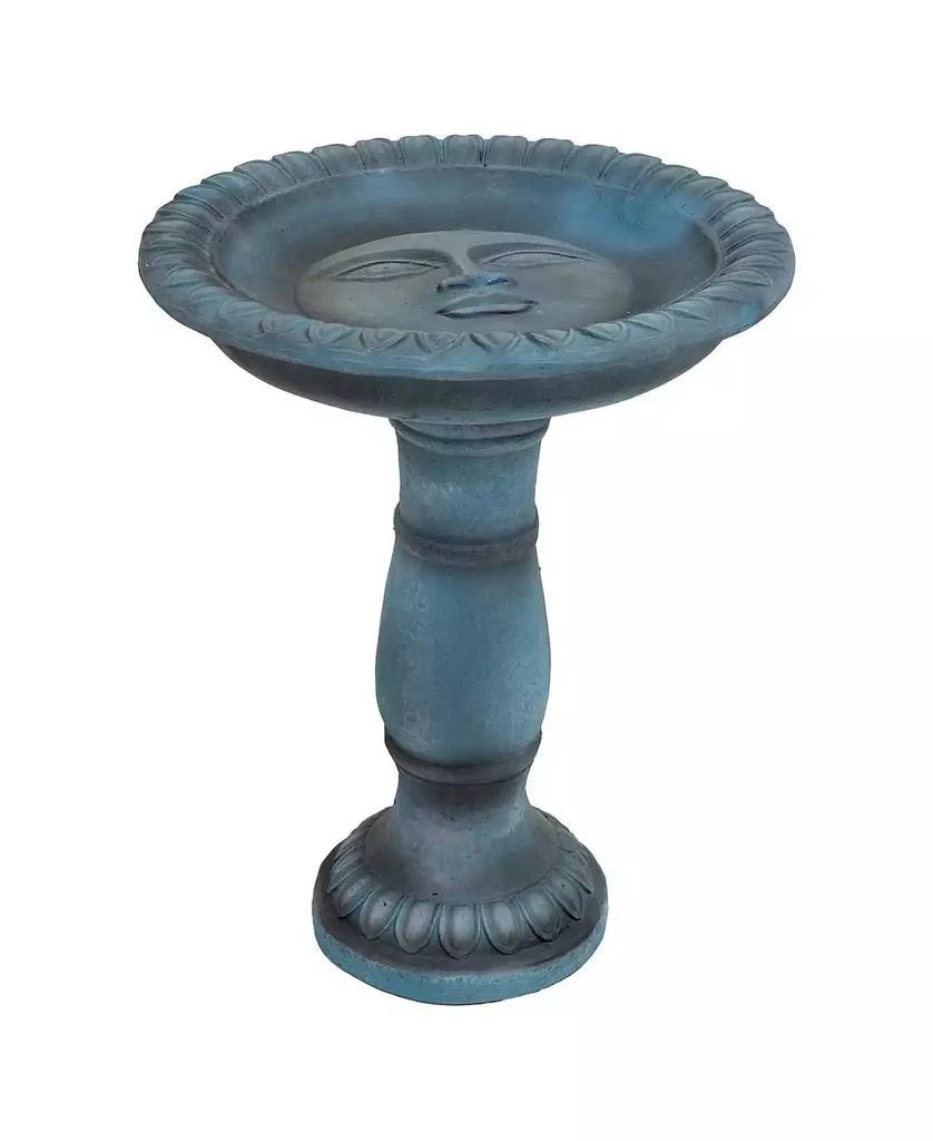 Sunnydaze Decor 26" Outdoor Glass Fiber Reinforced Concrete Patio Garden Facade du Soleil Bird Bath