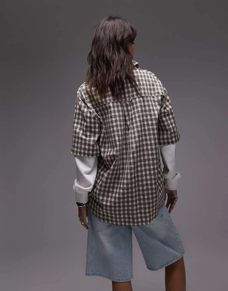 House Of Sunny House of Sunny double layered check shirt in multi 3