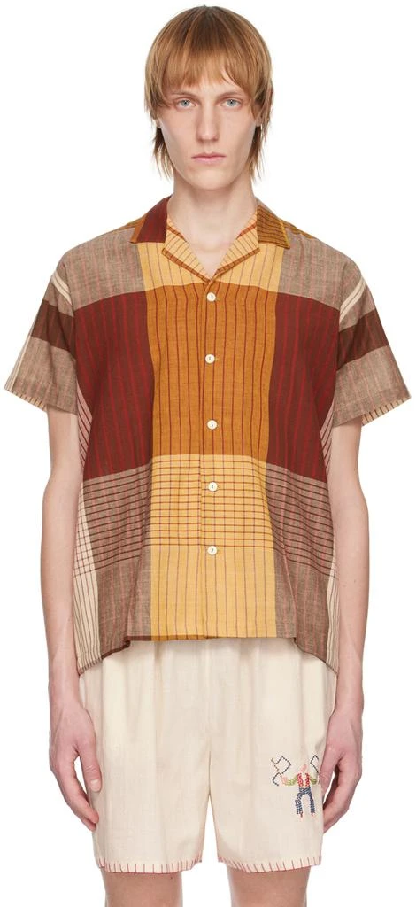 HARAGO Brown Handloom Shirt 1