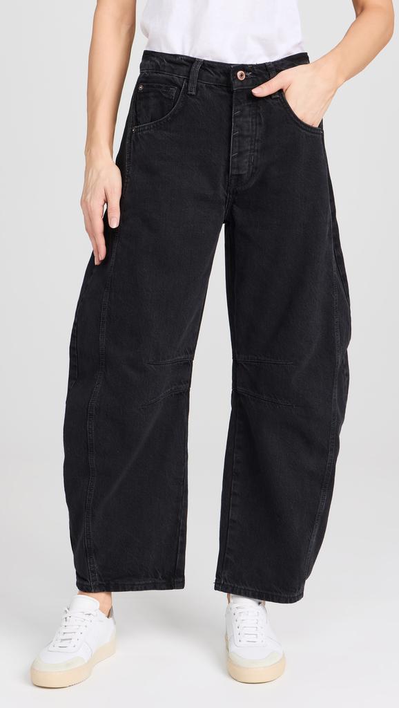 Free People We The Free Good Luck Mid-Rise Barrel Jeans