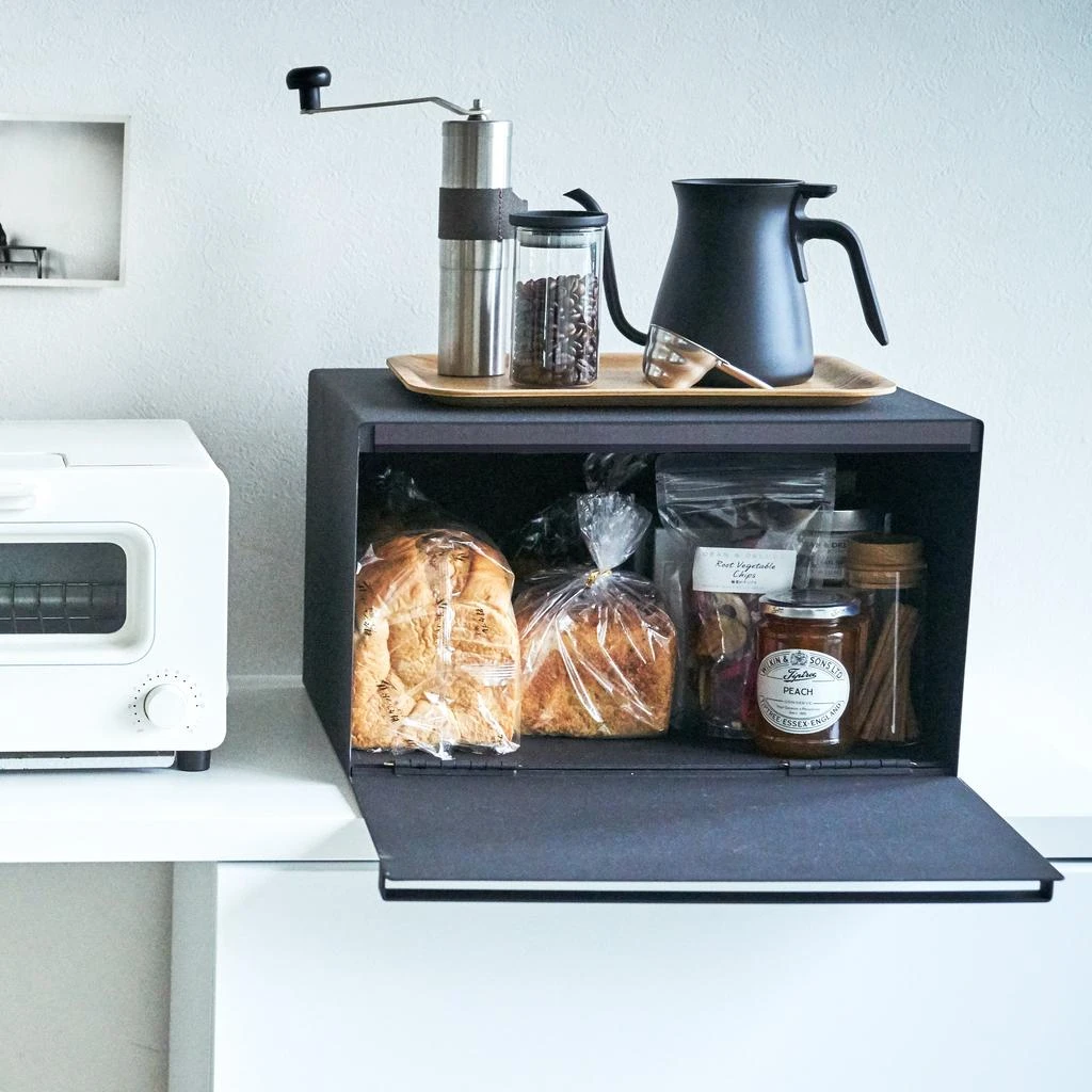 Yamazaki Home Bread Box - Two Styles, Steel, Horizontal, Supports 22.2 pounds, Handle, No Assembly 6