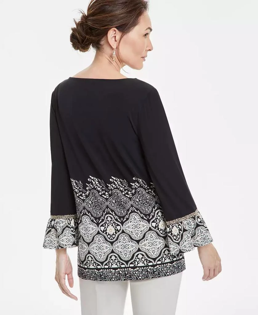 JM Collection Women's Embroidered Ruffled-Cuff Top, Exclusively at Macy's 4