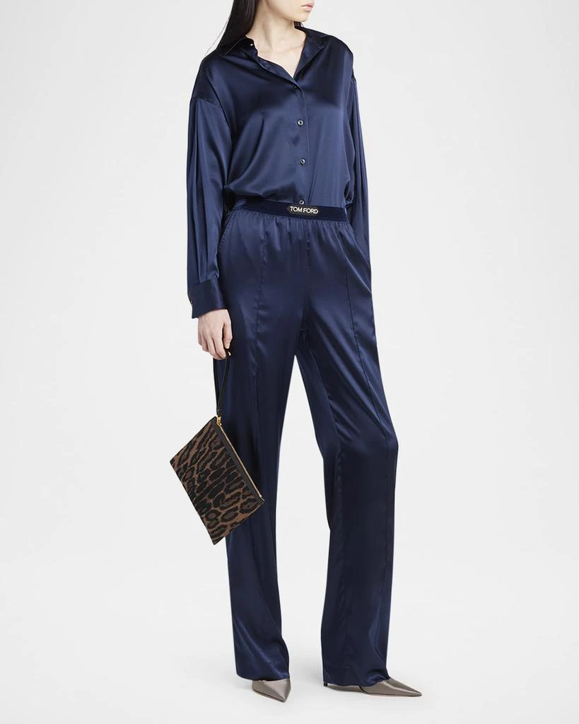 Tom Ford Wristlet Pouch Bag in Jacquard and Calf Leather 6