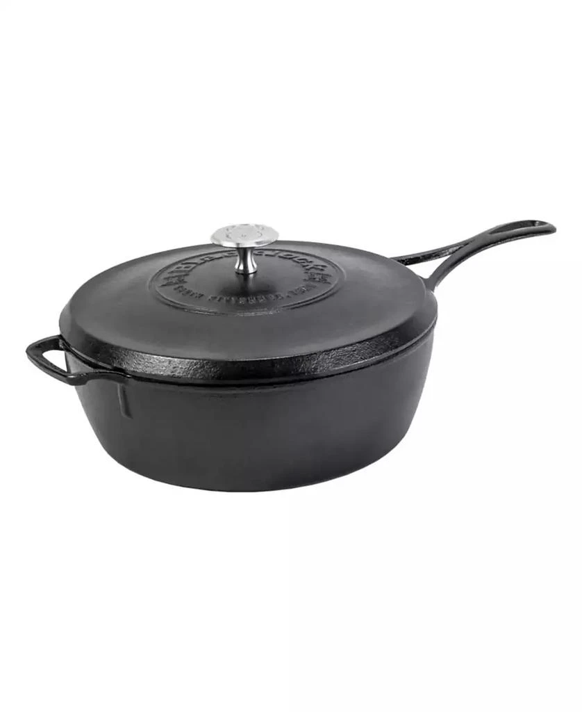 Lodge Cast Iron Blacklock Triple Seasoned 4 Quart Deep Skillet with Lid Cookware 1