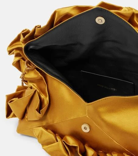 Dries Van Noten Ruffled silk satin clutch 3