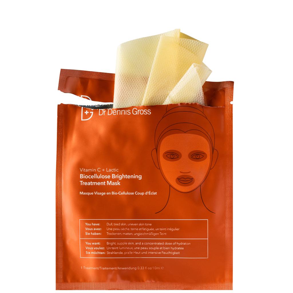 Dr. Dennis Gross Dr Dennis Gross Skincare Vitamin C Lactic Biocellulose Brightening Treatment Mask - 4 Applications 0.35 oz