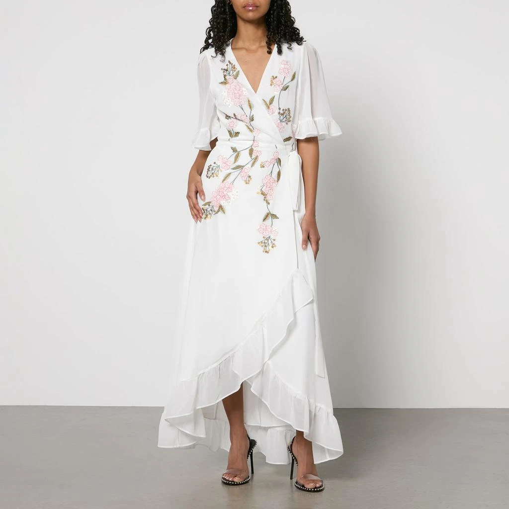 Hope & Ivy Hope & Ivy Amberley Embellished Chiffon Wrap Maxi Dress 1