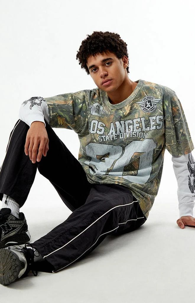 PacSun Camo LA Division 80 Layered Long Sleeve T-Shirt 4
