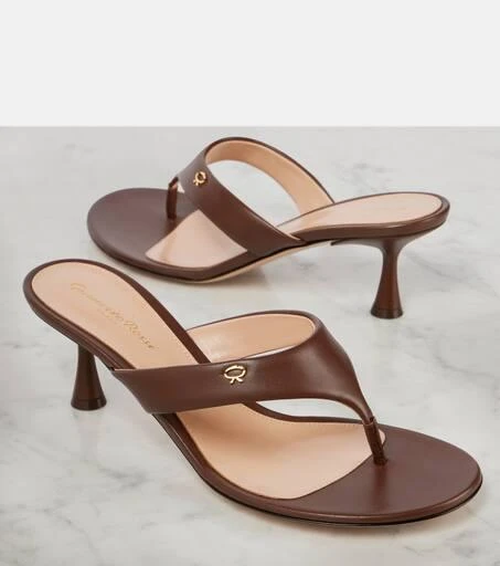 Gianvito Rossi Ascent 55 leather thong sandals 5