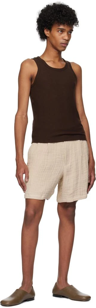 Tonywack Brown Super Fine Wool Ribbed Tank Top 4