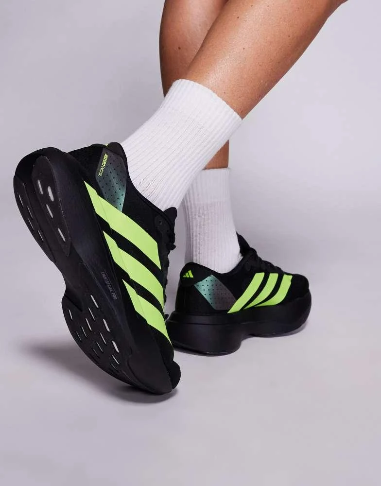 adidas Running Adizero EVO SL trainers in black and neon yellow  On Sale  Now with Up to 20% Off | Discover Exclusive Deals & Savings at BeyondStyle   Authentic Adidas Home|women