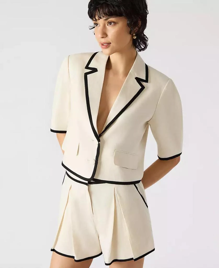 Steve Madden Women's Fable Tipped Short-Sleeve Blazer 1
