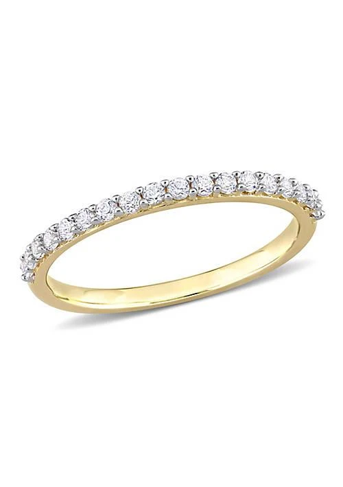 Belk & Co. Co. Lab Created Created White Sapphire Semi Eternity Ring In 10K Yellow Gold 1