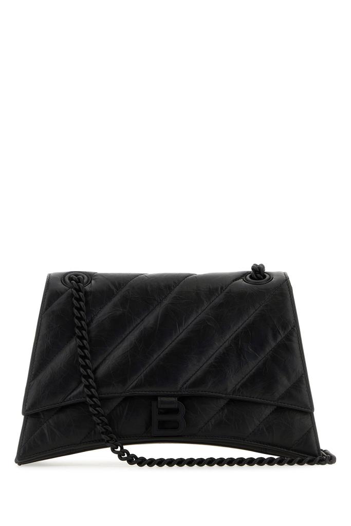 【関税&送料込】Balenciaga Black Leather Crush M Shoulder Ba Crush Medium leather shoulder bag in black - Balenciaga