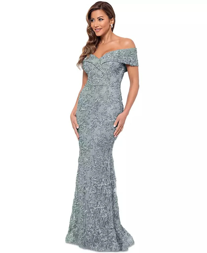 xscape floral pattern lace midi dress Francine Lace Midi Dress
