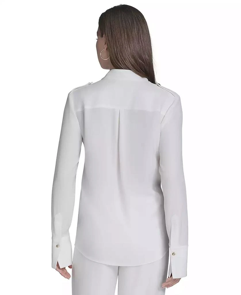 HALSTON Women's Long-Sleeve Button-Front Shirt 3