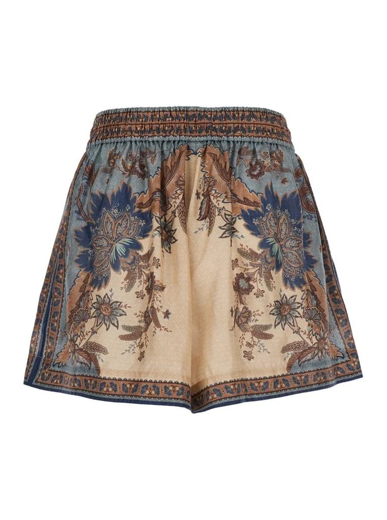 Zimmermann 'Ascension' Multicolor Shorts With Elastic Drawstring And All-Over Print In Silk Woman 2