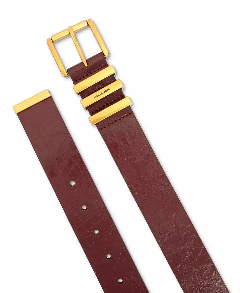 Michael Kors MICHAEL Women's Gold-Tone Leather Belt 3