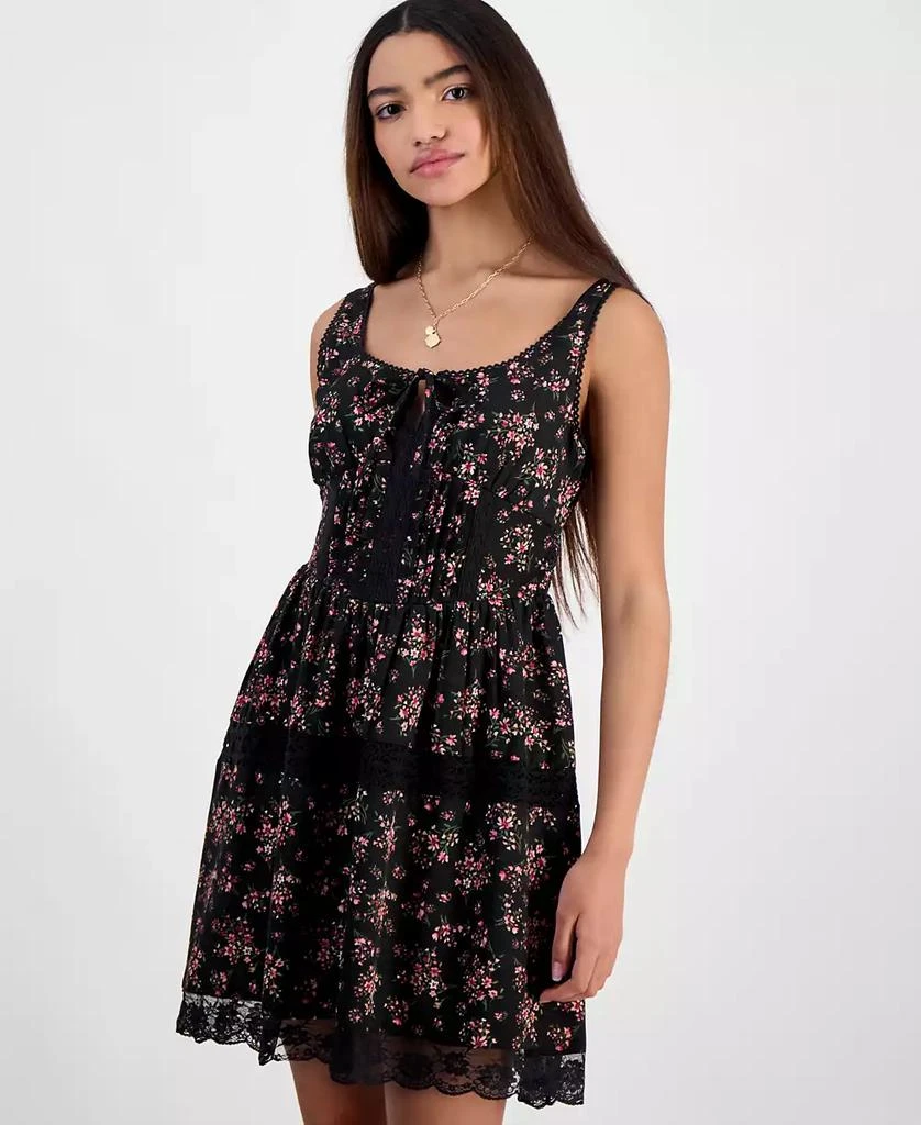 Planet Heart Juniors' Printed Sleeveless Corset Mini Dress 2