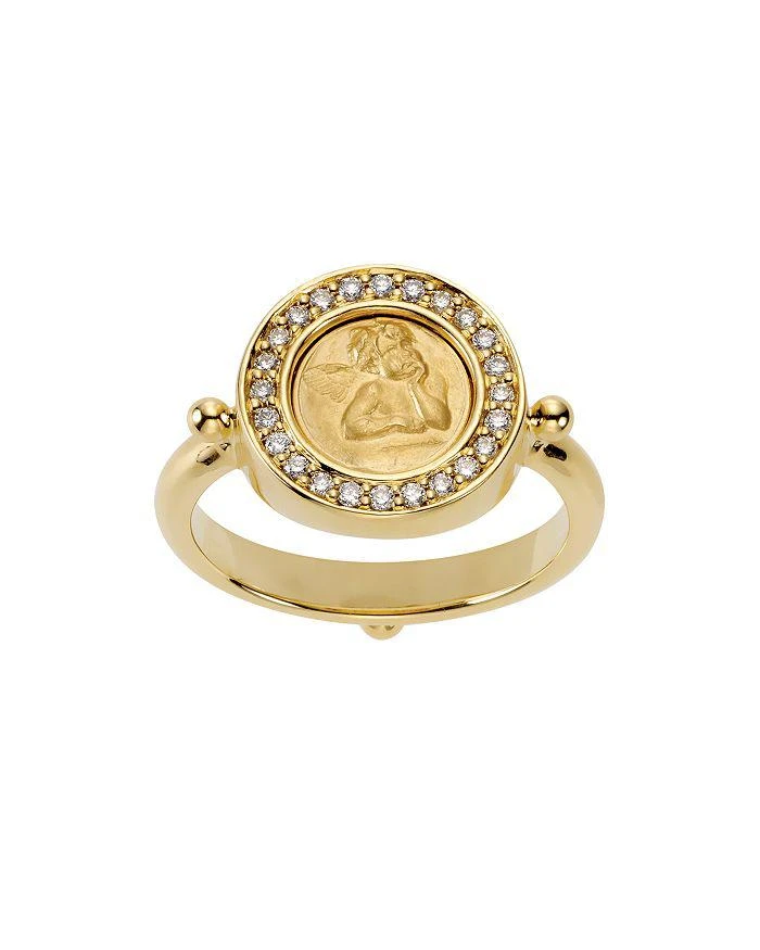 Temple St. Clair 18K Yellow Gold Angel Ring with Pavé Diamonds from Bloomingdale's