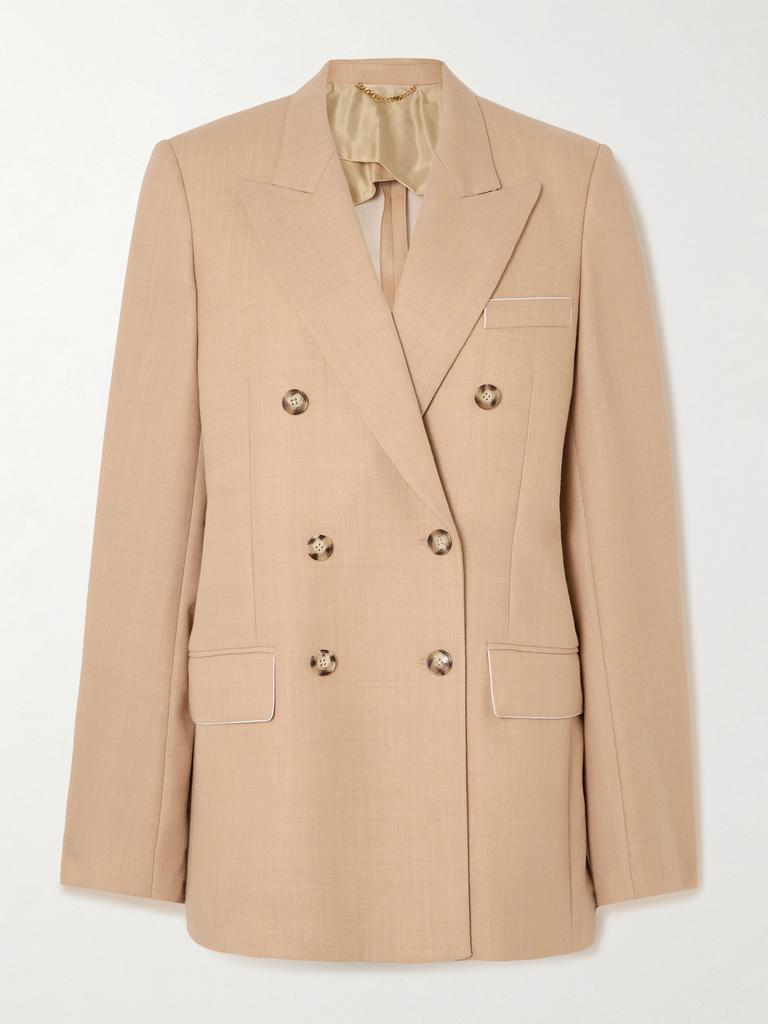 【Victoria Beckham】パッチポケットウールブレンドブレザー ◇JAPAN TRAD.◇ ウール／モヘア 段返り3釦ブレザー