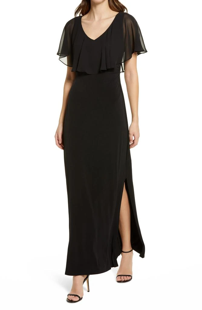 Connected Apparel Flutter Sleeve V-Neck Dress 1