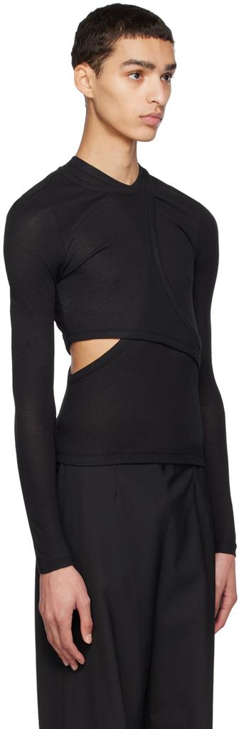 Dion Lee Black Modular Long Sleeve T-Shirt