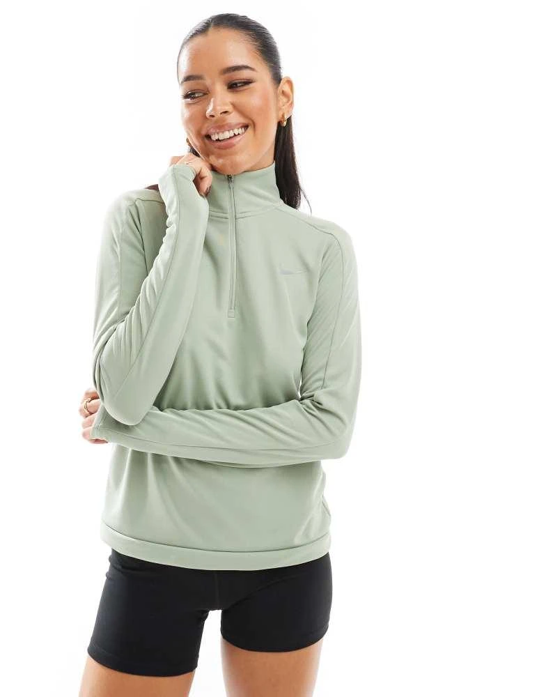NIKE Nike Running Pacer Dri-FIT 1/4 zip sweatshirt in light green 1