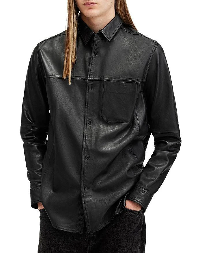 ALL SAINTS Compass Leather Shirt 6