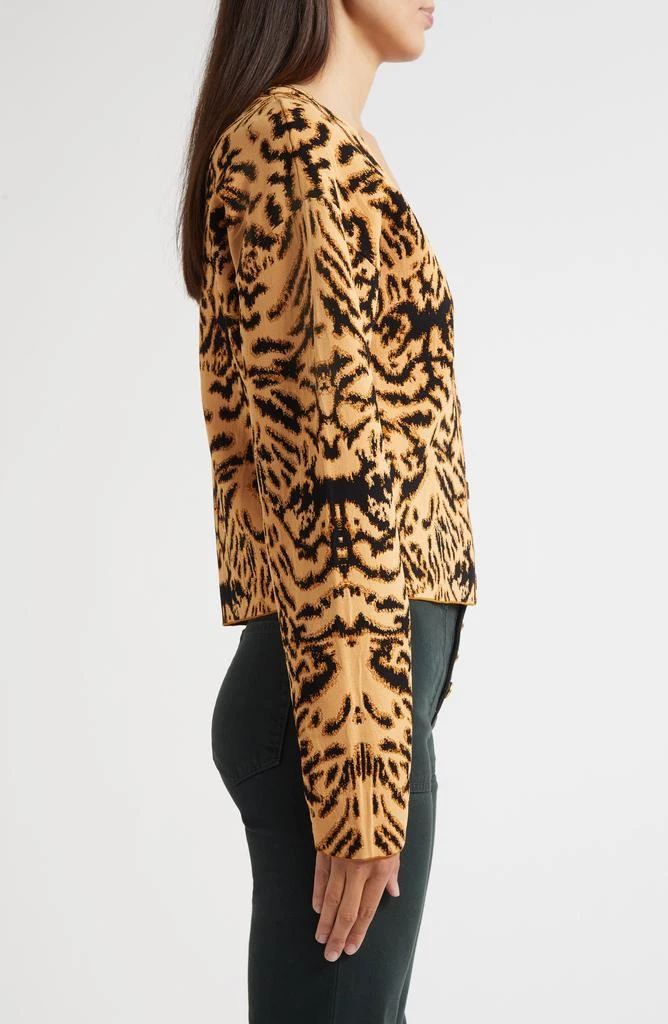 Ulla Johnson Payton Metallic Tiger Jacquard Cardigan 4